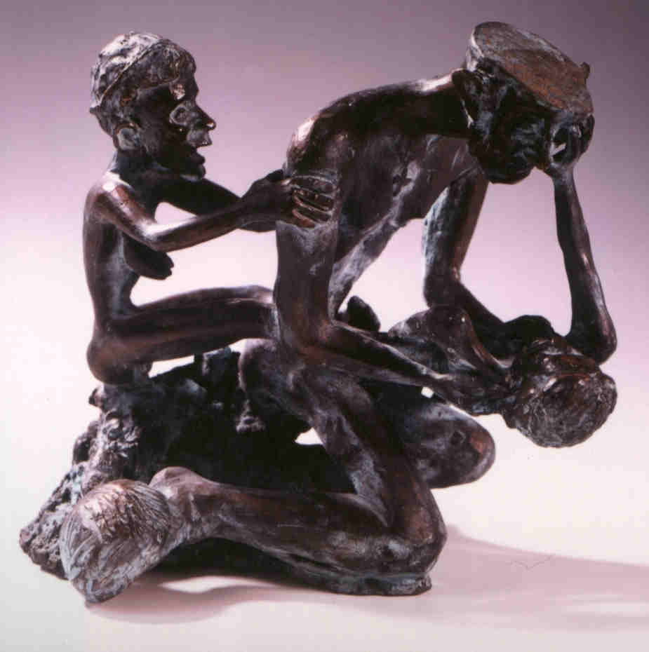 724.z.Familienbande.Bronze,30 cm hoch,1997